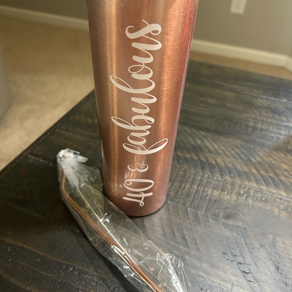 Copper Tumbler with Straw - 40 & Fabulous